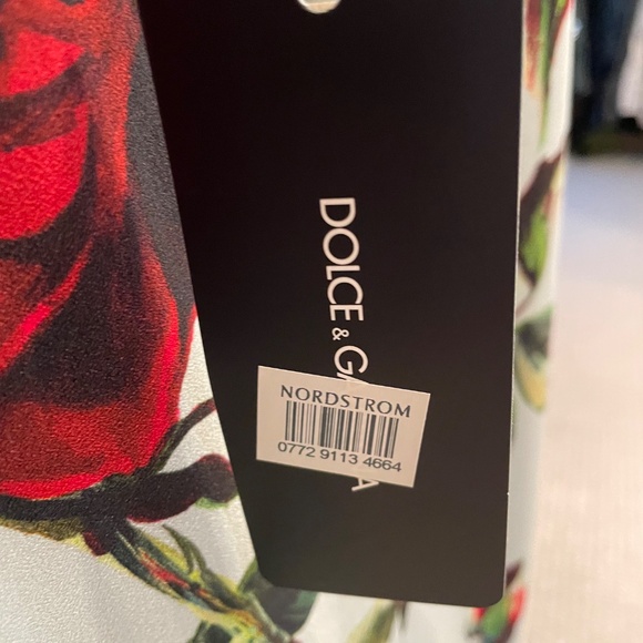NWT Dolce & Gabbana Dress Mint Green and Red Roses - Picture 11 of 13